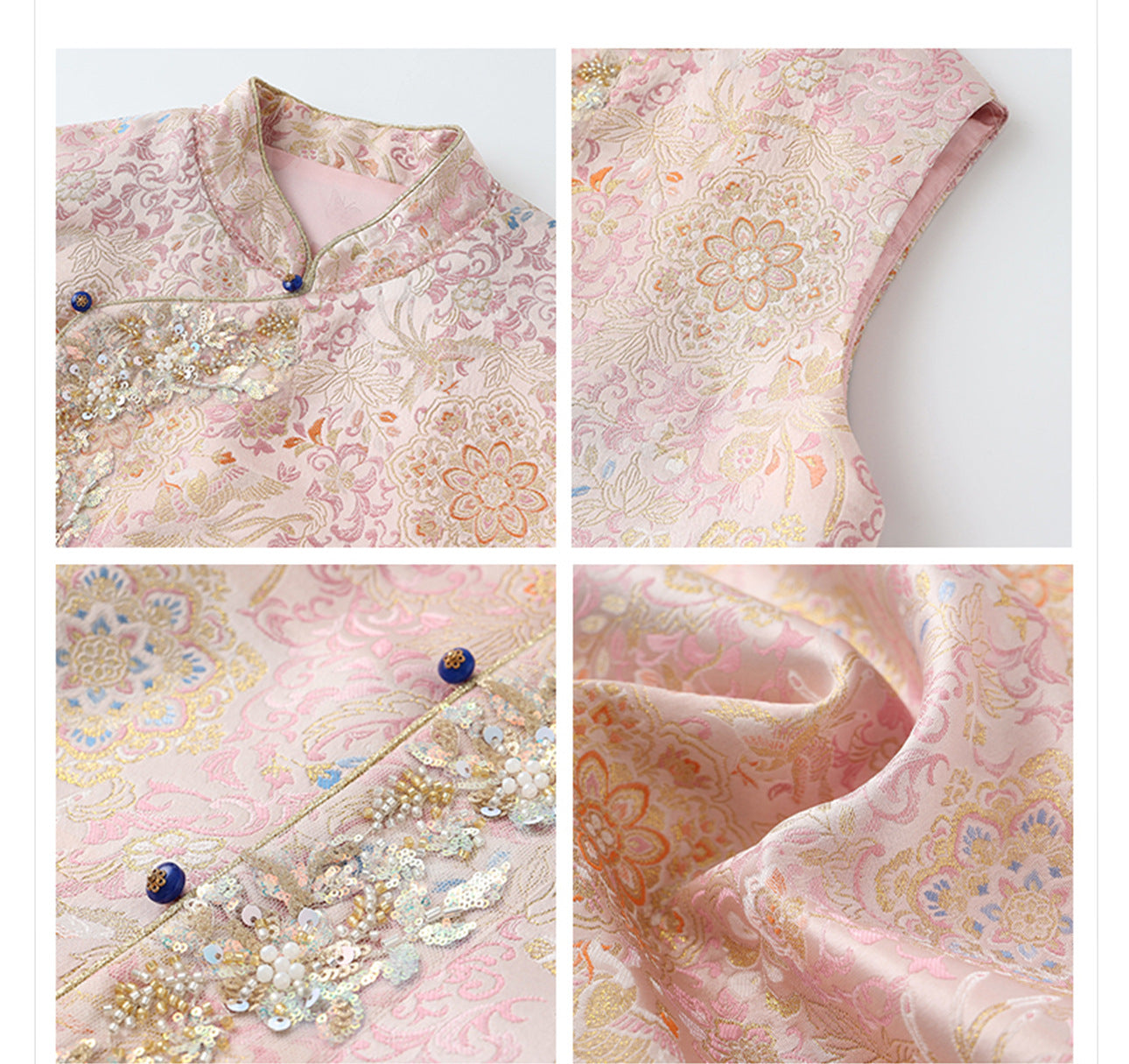 Elegant Beaded Asymmetrical Vest & High Waist Skirt Set