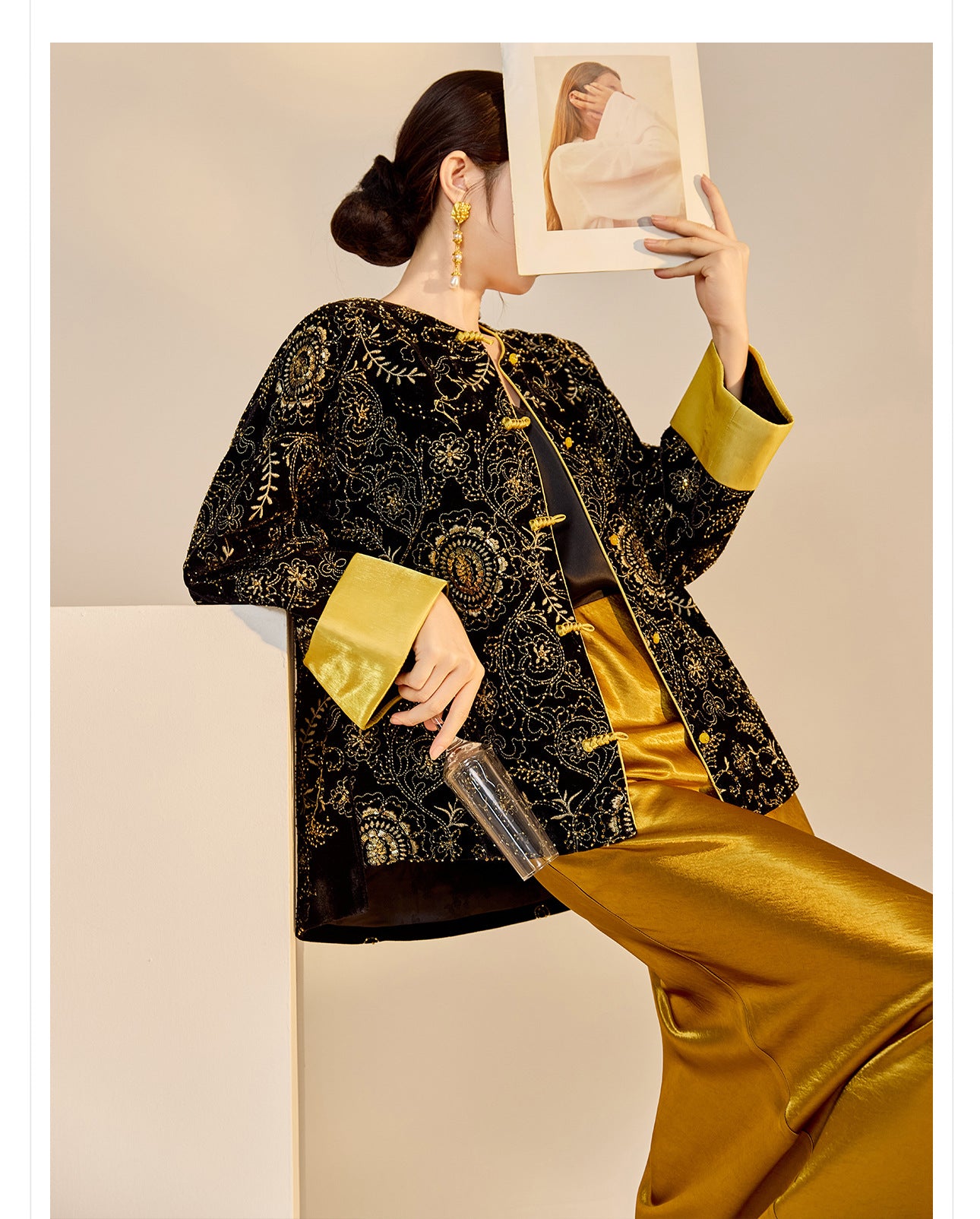 Retro Sequin Embroidered Zen Chinese Style Autumn Jacket