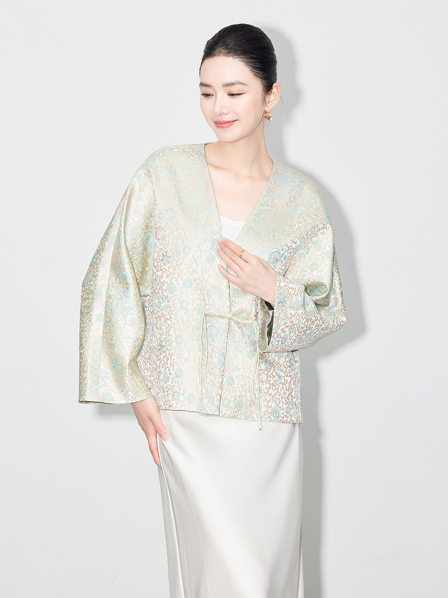 Stylish Autumn Jacquard Collar Blouse for Women