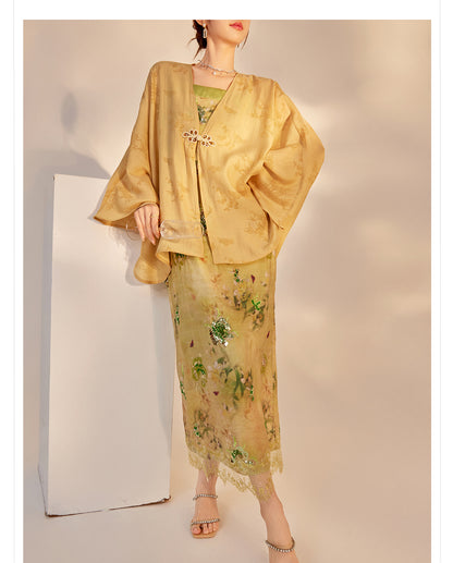 Elegant New Chinese Style High-End Women's Long Sleeve Loose Coat