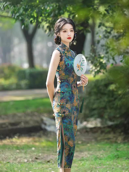 Elegant Sleeveless Cheongsam – Youth Retro High-End Dress