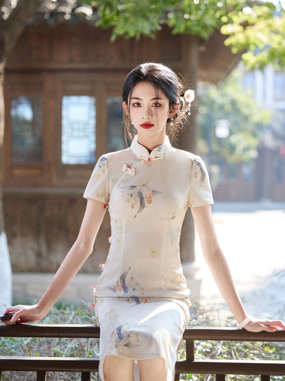 New Chinese Style Cheongsam – High-End Slim Fit Daily Dress