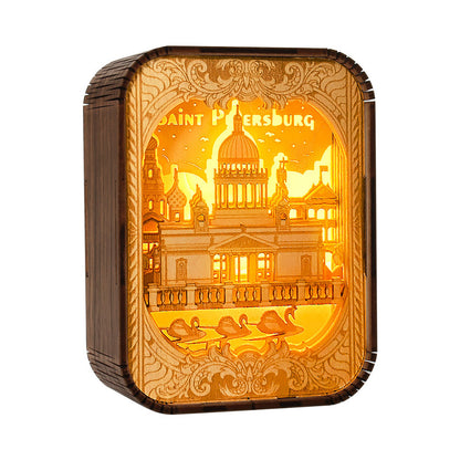 3D London City Wood Carving Lamp Night Light Mid-Autumn Gift