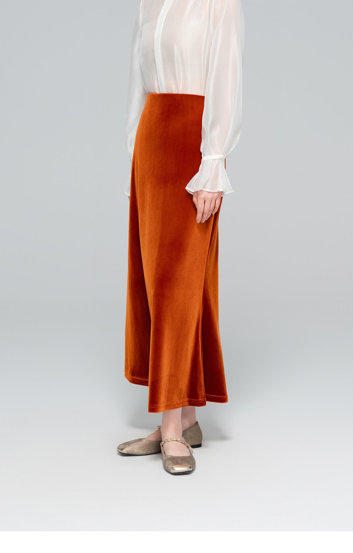 Autumn High-Waist Fishtail Velvet Skirt for Women