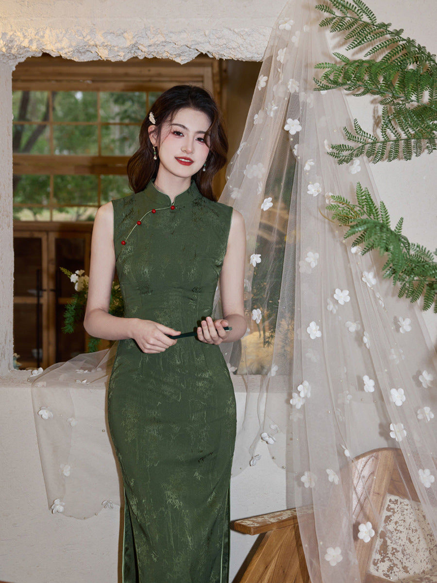 New Chinese Style Qipao – Jacquard Slim Fit Summer Dress
