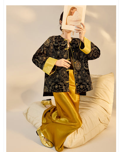 Retro Sequin Embroidered Zen Chinese Style Autumn Jacket