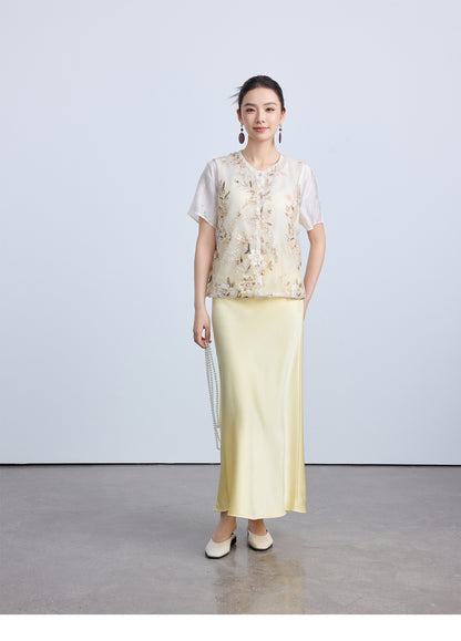 High-End Thin Organza National Style Tank Top