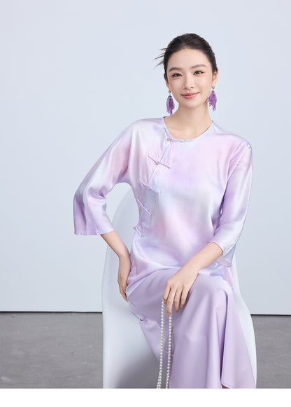 Elegant Waist-Cinching Chinese Style Summer Top