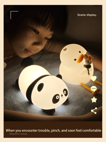 Furry Fun Panda Lamp USB Night Light Cute Bedside Gift Lamp