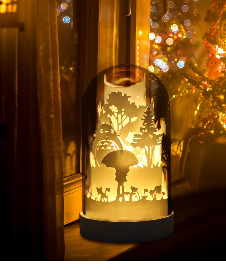DIY 3D Paper Carving Lamp Handmade Panoramic Night Light