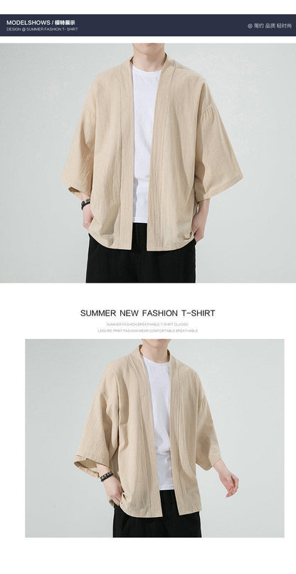Mens Summer Chinese Style Thin Cotton Linen Sun Protection Retro Jacket