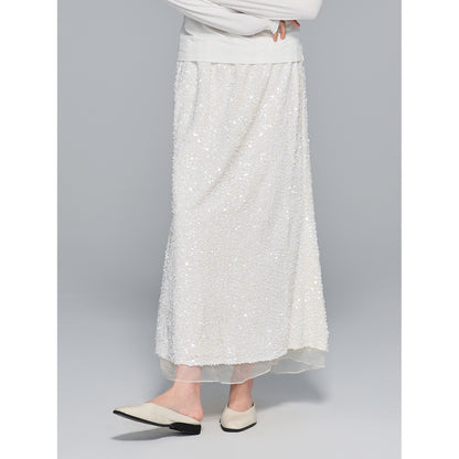 Autumn High-Waist Bodycon Sequin Half Skirt