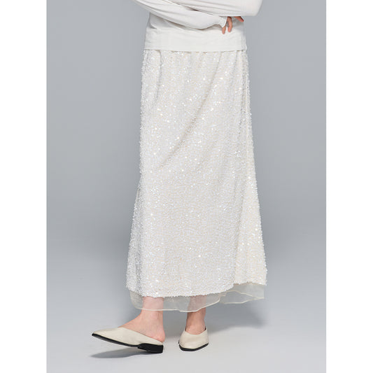 Autumn High-Waist Bodycon Sequin Half Skirt