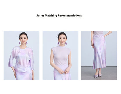 Chic High-End Silk Gradient Half Skirt for Women