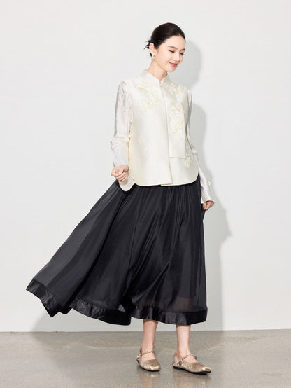High-End Solid Color Long Skirt — Timeless A-Line Silhouette