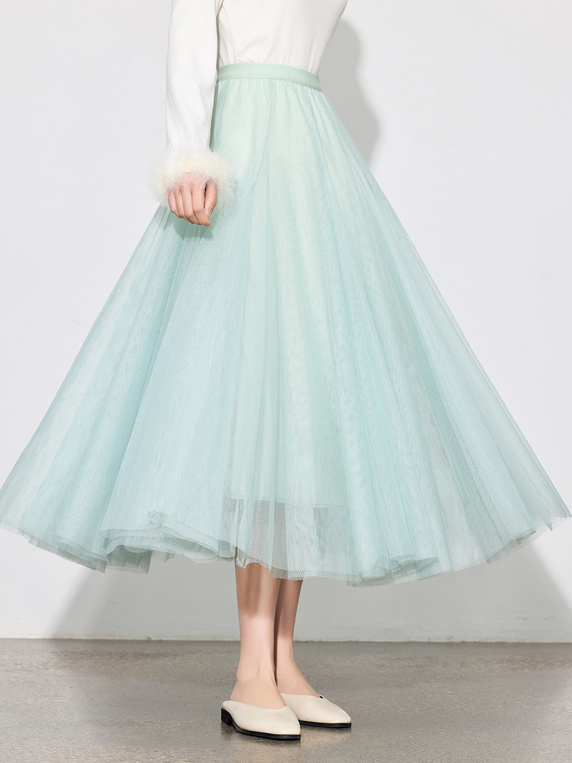 Chic Layered Tulle Skirt — High Waist Fairy Midi A-Line Skirt