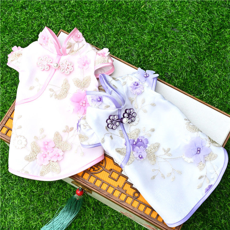 New Chinese Style Pet Cheongsam for Cats and Dogs Spring Summer
