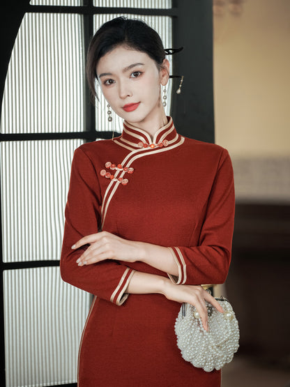 New Chinese Style Cheongsam – Slim Fit Daily Elegant Dress