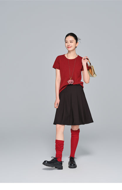 Early Autumn High-Waist Pleated Blazer Skirt