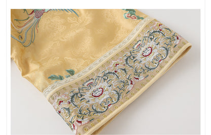 Luxury V-Neck Embroidered Jacket – Modern Chinese Style Outerwear