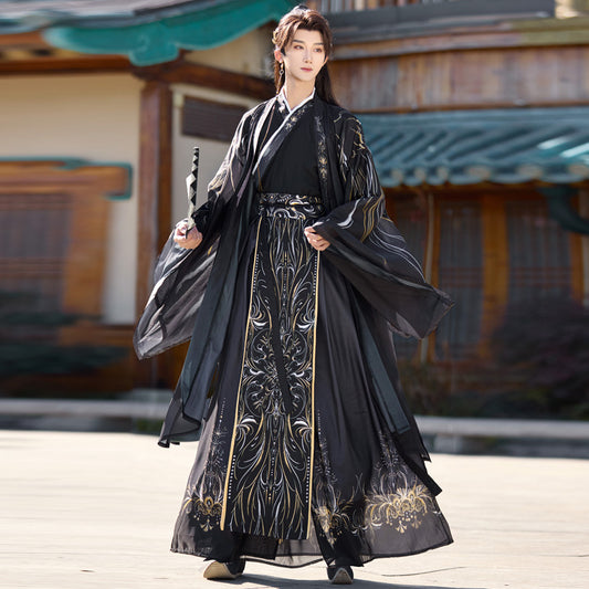 Oriental Ancient Drama Hanfu Mens Wide Sleeve Immortal Cosplay Outfit
