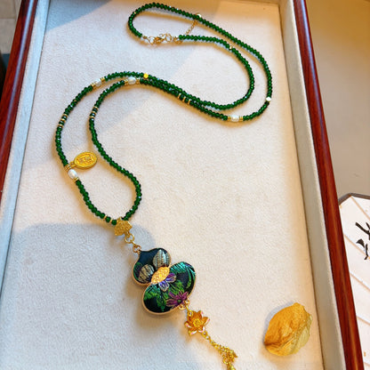 Handmade Song Brocade Gourd Necklace | New Chinese Style Cultural Heritage Accessory