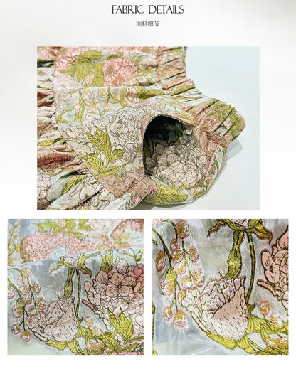 Early Spring Retro Jacquard Embroidered Vest & Skirt Set