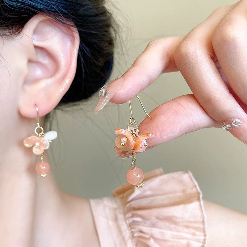 Ancient Style Orange Blossom Earrings | Elegant Trendy Chinese Style Jewelry