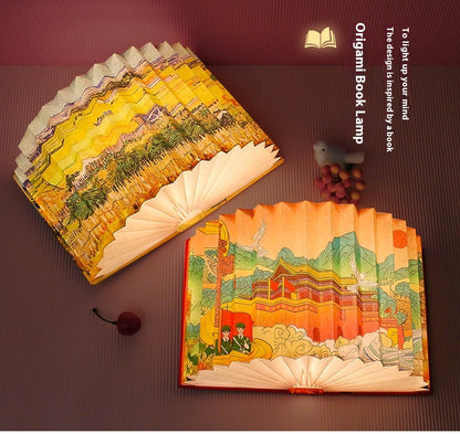 Creative 3D Night Light Foldable Fan Book Lamp for Bedroom