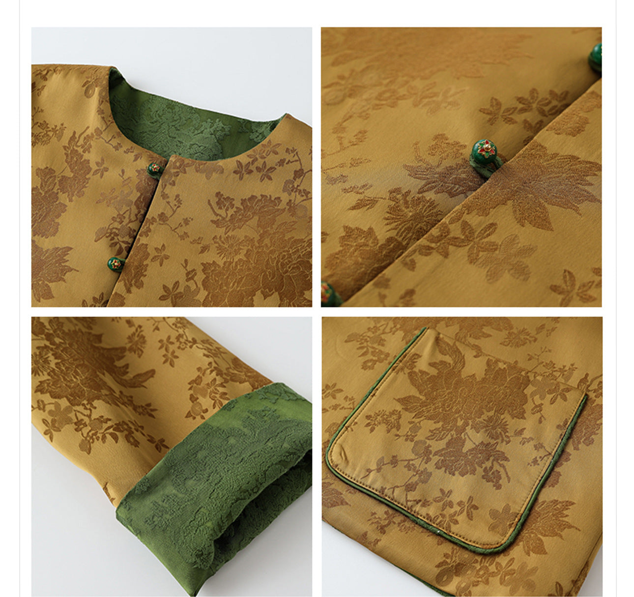 New Chinese Style Reversible Jacquard Elegant Top