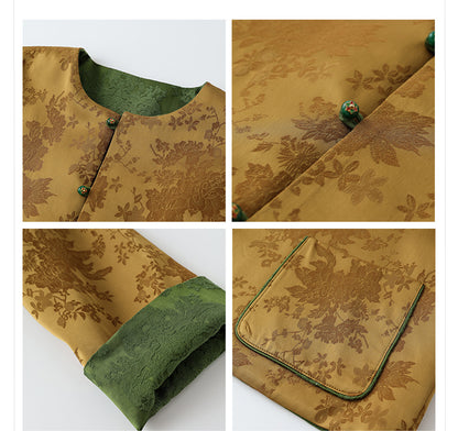 New Chinese Style Reversible Jacquard Elegant Top