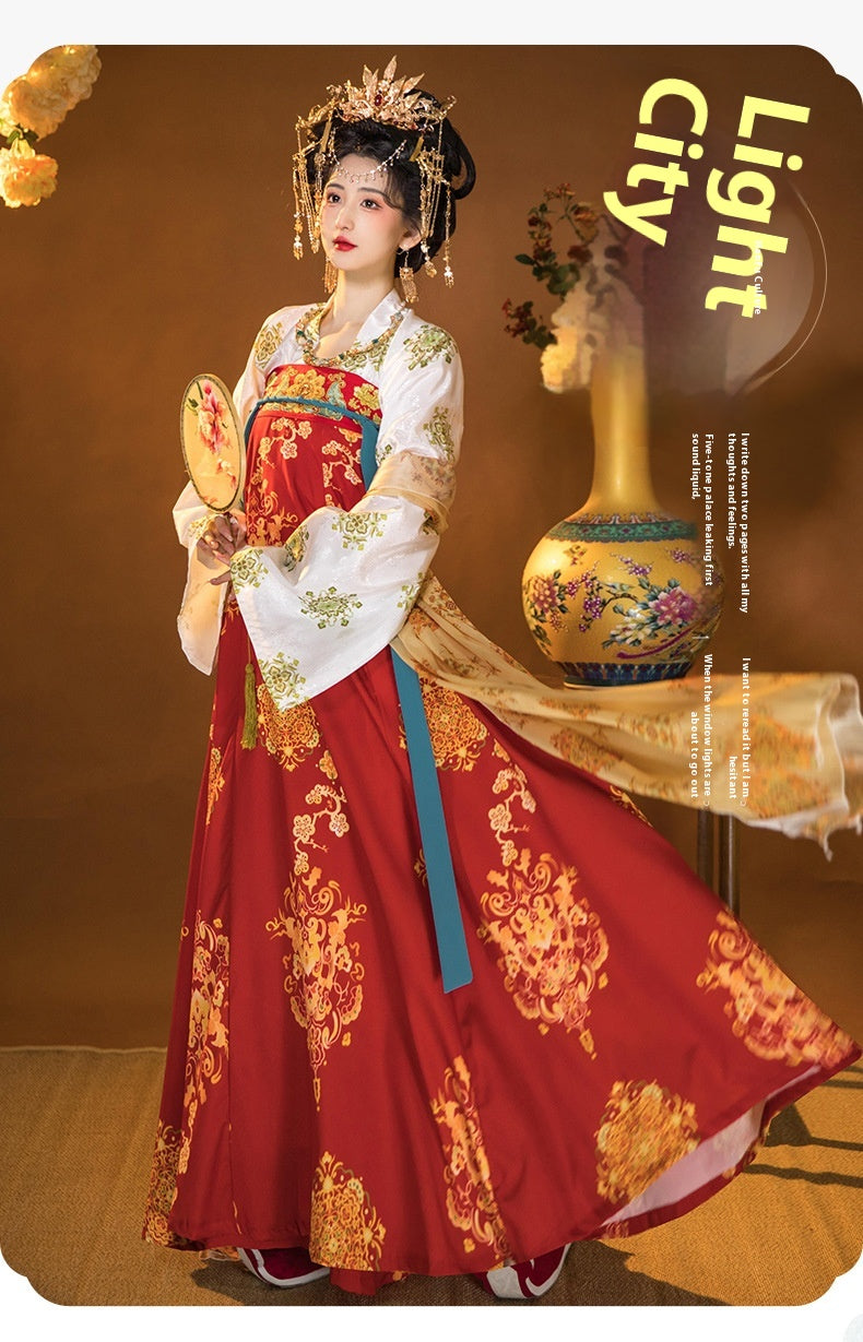 Oriental Ancient Hanfu Set — Spring Flowing Hezi Skirt Outfit