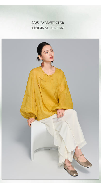 Stylish Loose Linen Women's Top