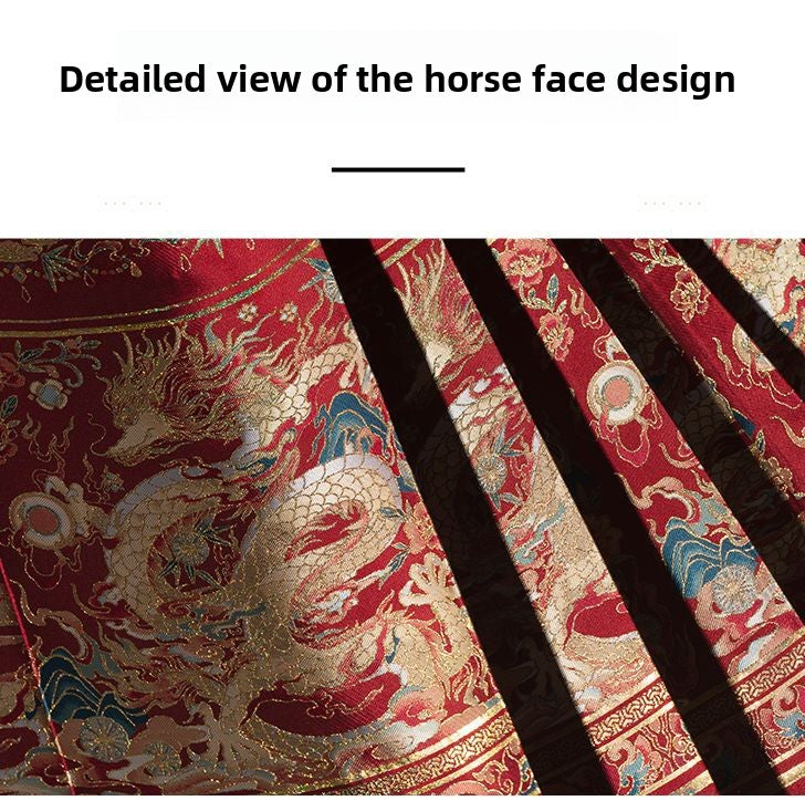 Elegant Autumn-Winter Brocade Horse-Face Skirt