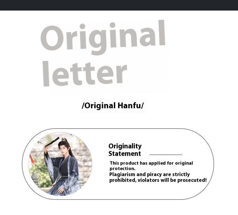 Oriental Ancient Drama Hanfu Costume Mens White Ink Print Daily Wear