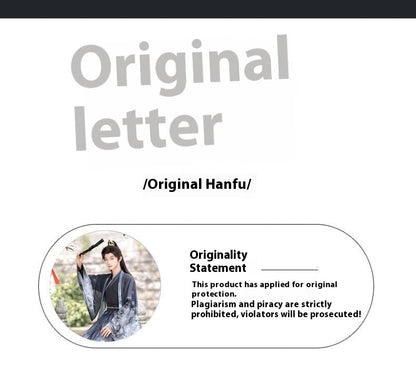 Oriental Ancient Drama Hanfu Costume Mens White Ink Print Daily Wear