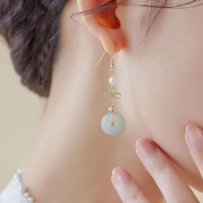 Peace Buckle Tassel Earrings | 2025 New Chinese Style Silver Plated Jewelry