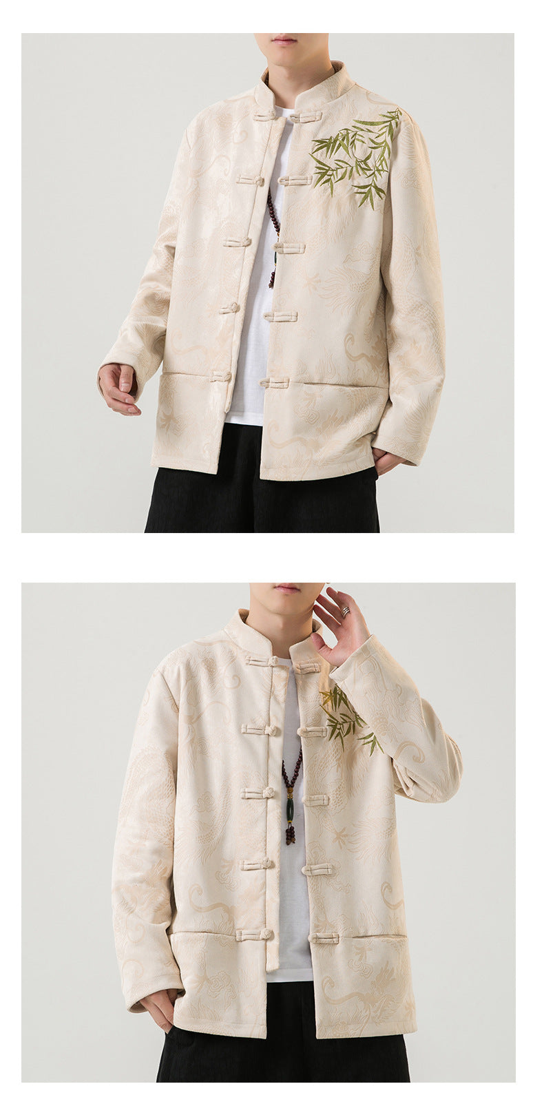 Mens Chinese Tang Suit Retro Hanfu Loose Plus Size Velvet Coat