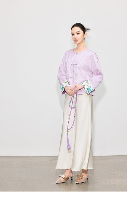 Spring Retro Embroidered Loose Slimming Jacket for Women