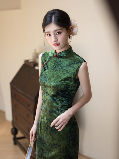 New Chinese Style Qipao – Classy Vintage Green Dress