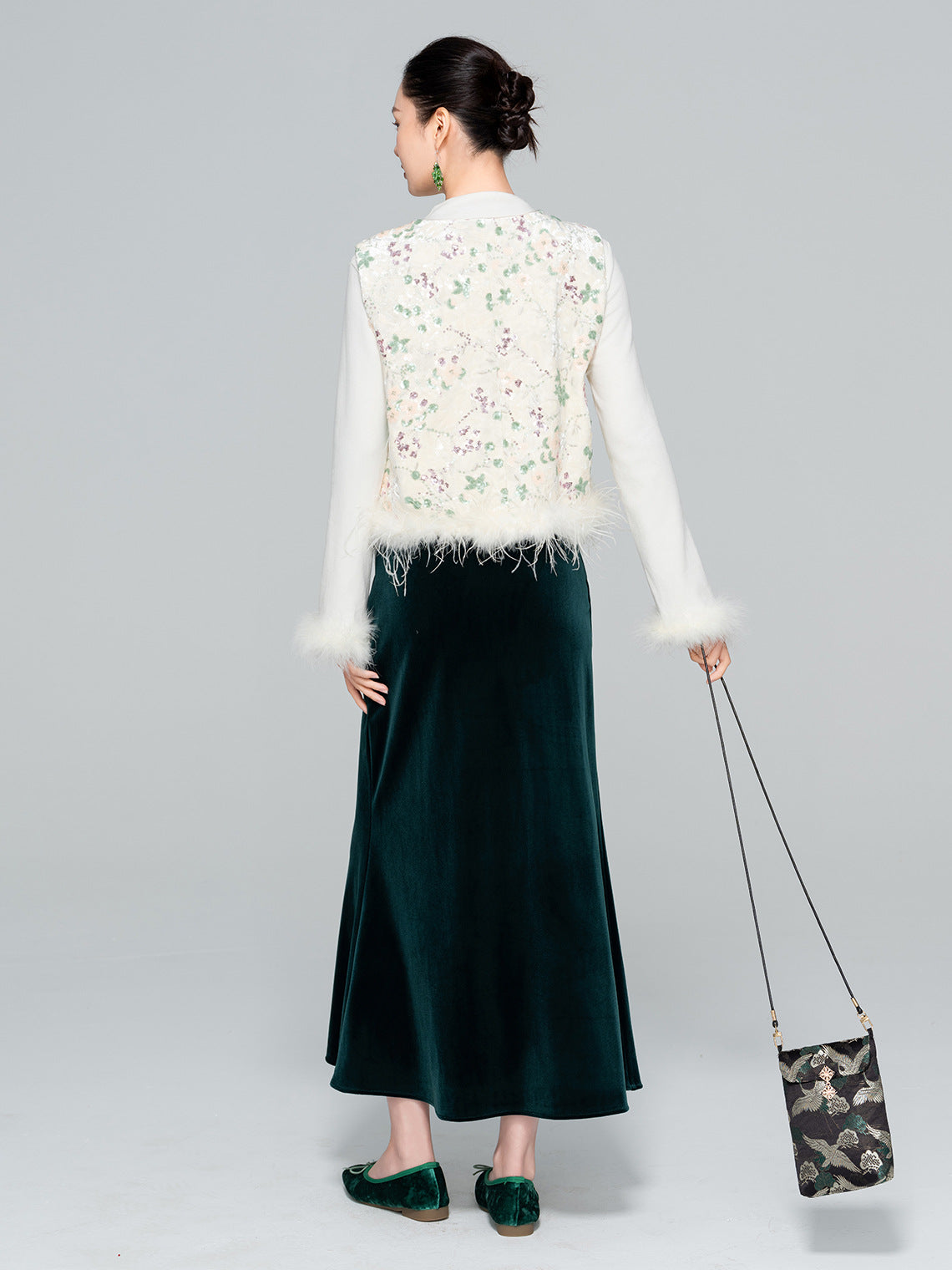 Autumn High-Waist Velvet Mermaid Skirt for Women