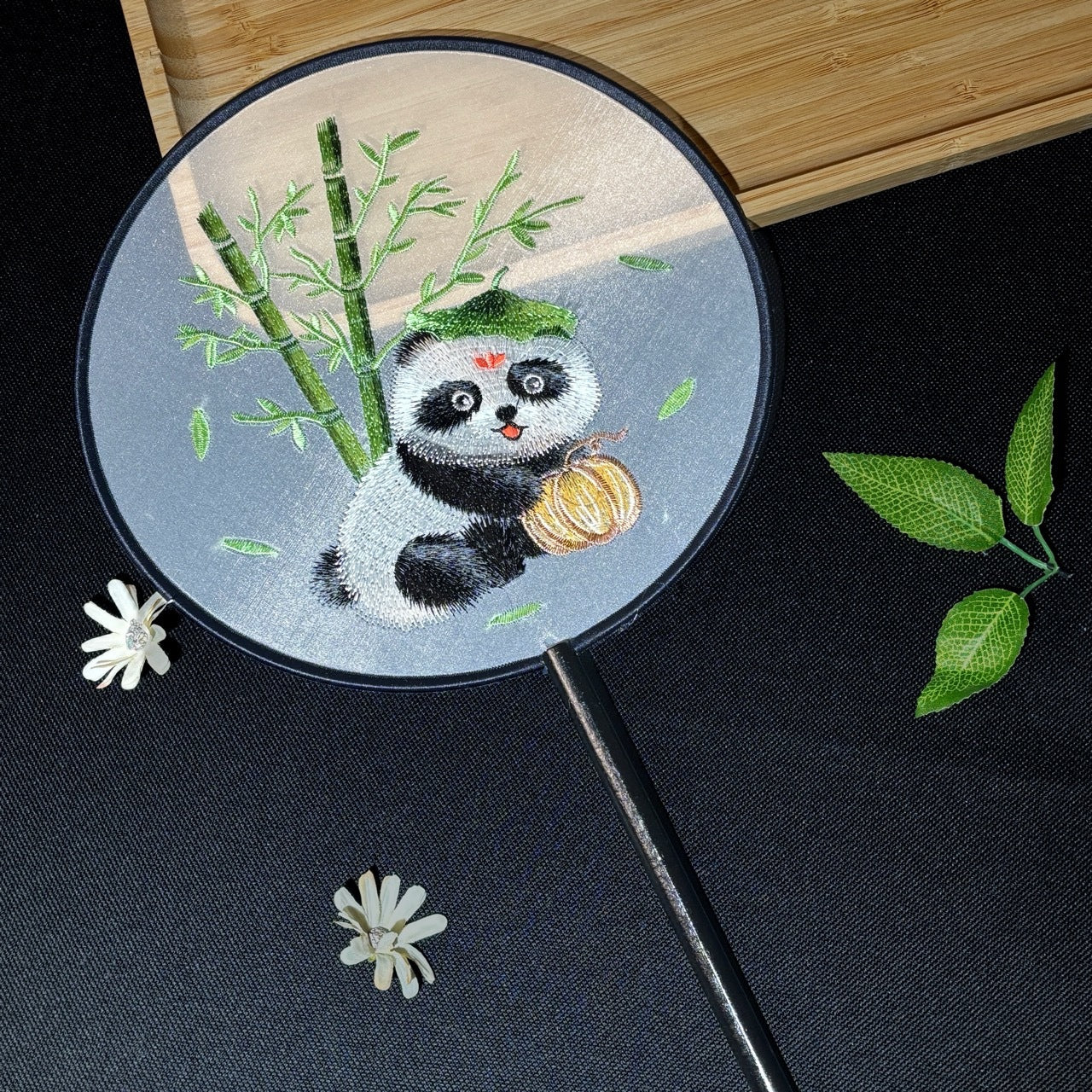 Handmade Chinese Round Fan — Summer Hanfu Cheongsam Embroidered Fan