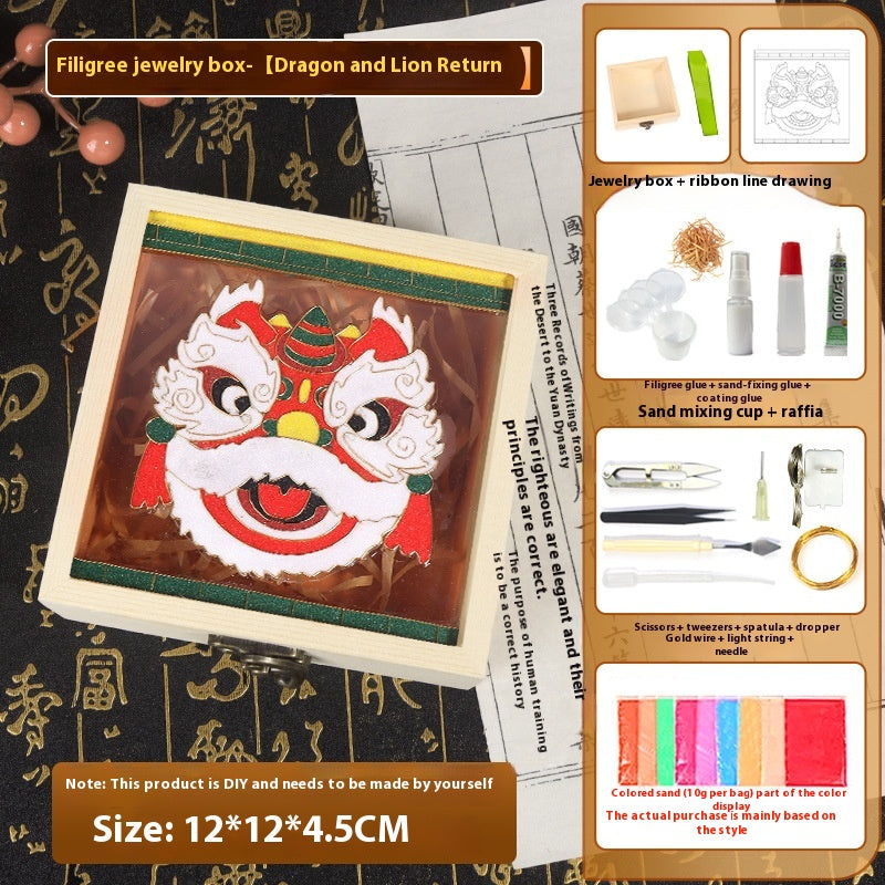 Handmade Cloisonné Enamel Jewelry Box DIY Kit — Chinese Style Craft Gift Set