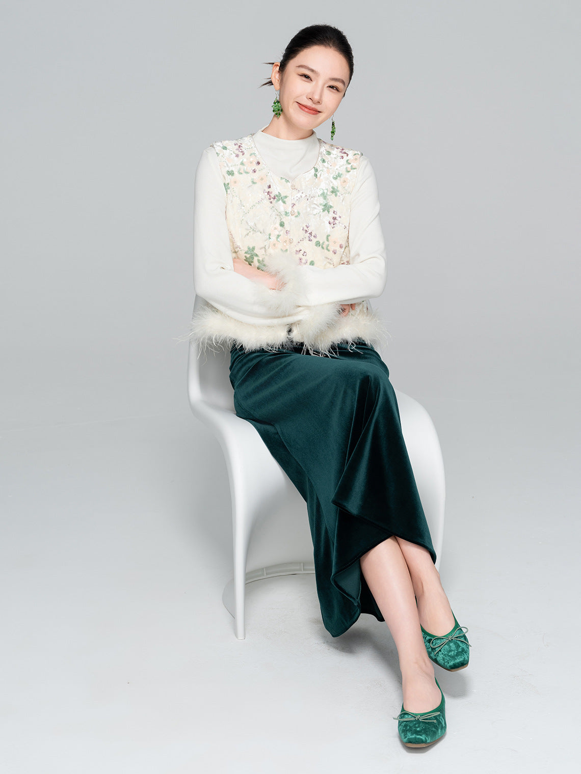 Autumn High-Waist Velvet Mermaid Skirt for Women