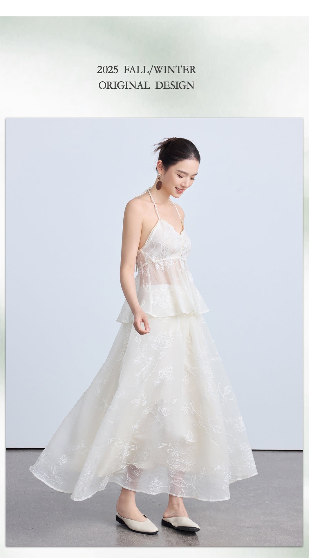 Chinese Style Lace Halter Neck Slim Summer Top for Women