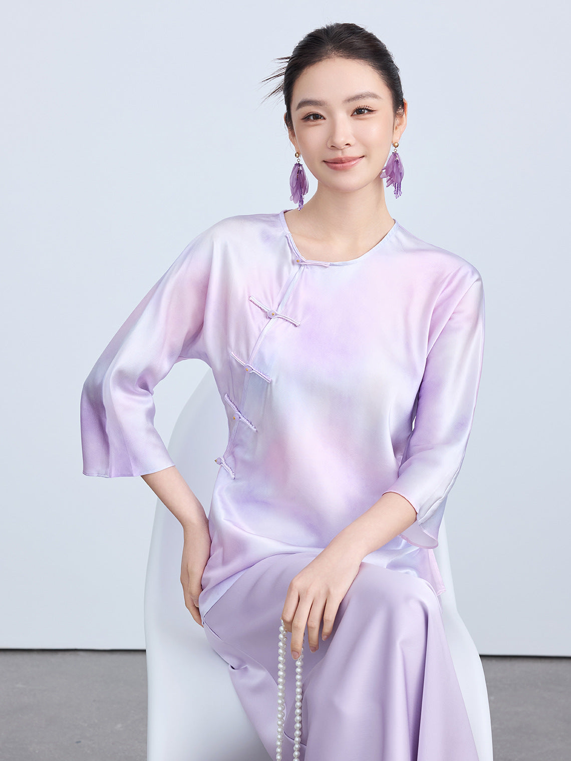 Elegant Waist-Cinching Chinese Style Summer Top
