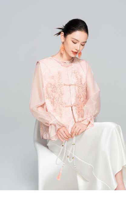 Sophisticated Sleeveless Retro Silk Vest