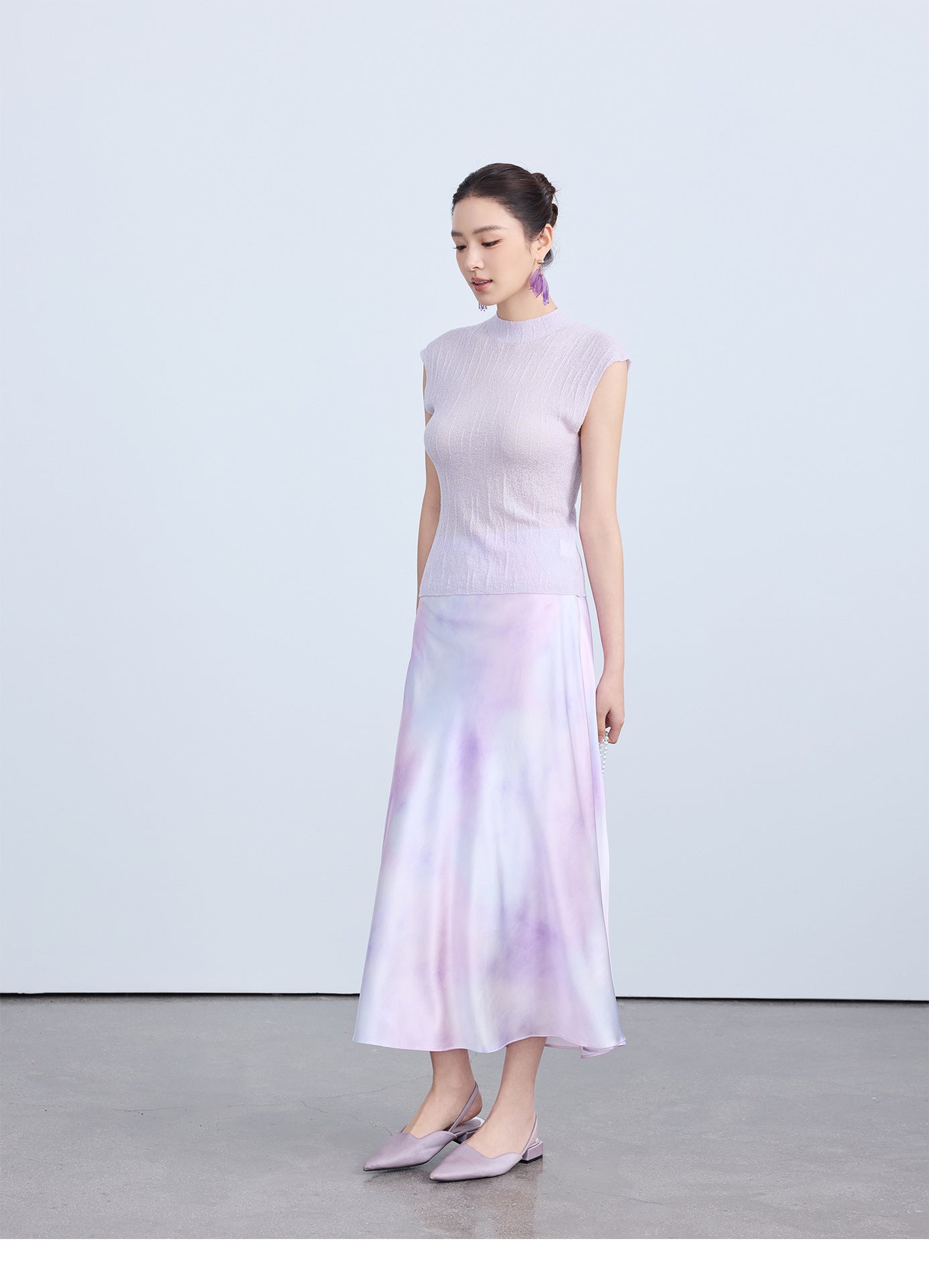 Chic High-End Silk Gradient Half Skirt for Women