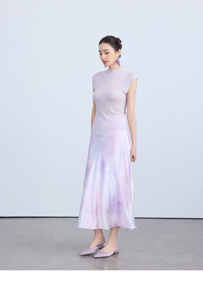 Chic High-End Silk Gradient Half Skirt for Women