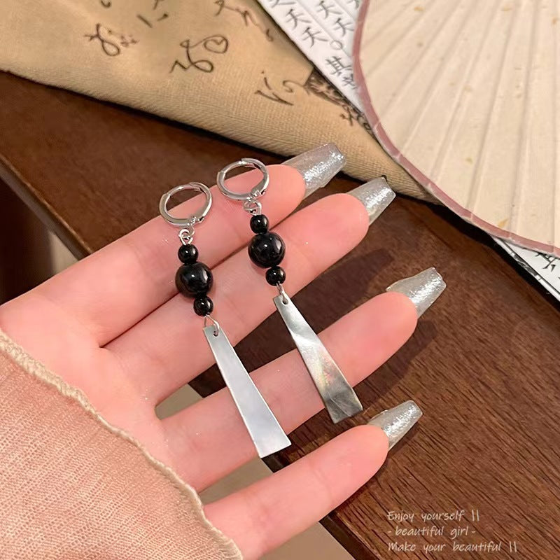 Long Black Earrings for Women — Ancient Style Chinese Ink Painting Earrings